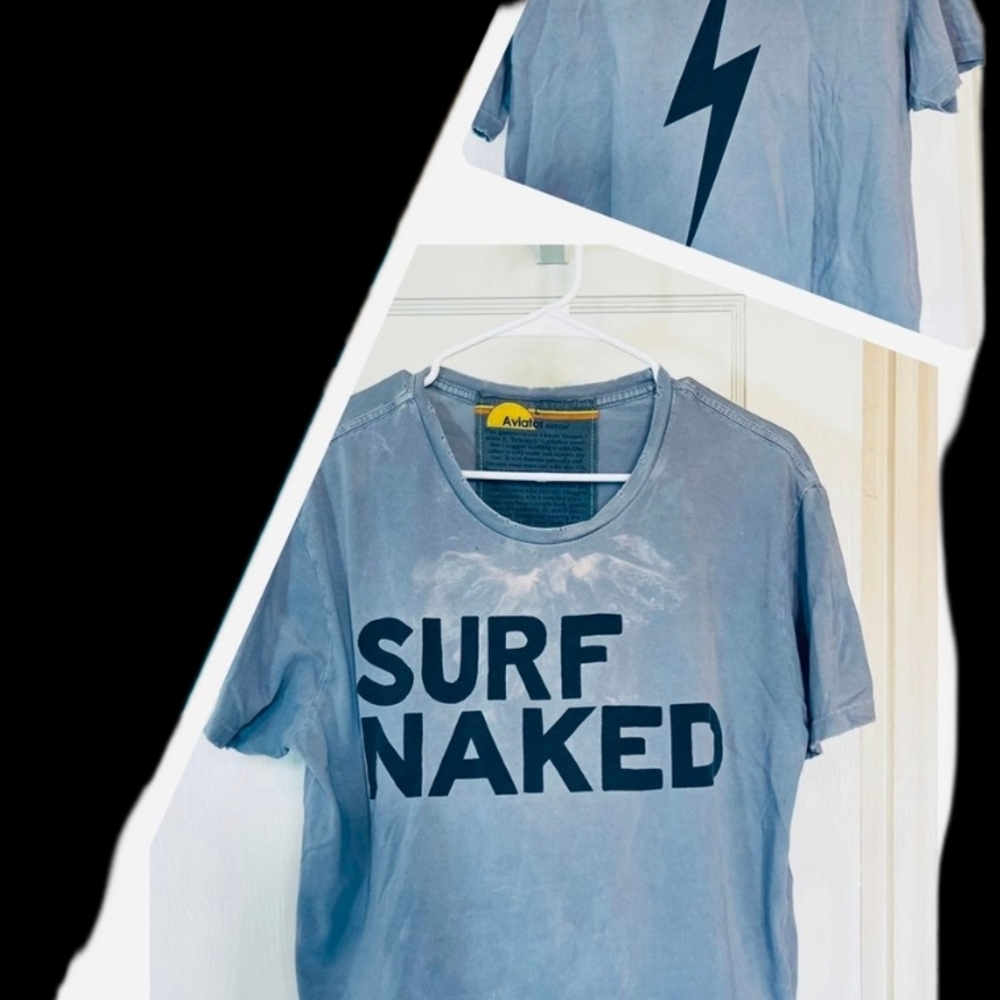 Aviator Nation Crop Top with Black Print